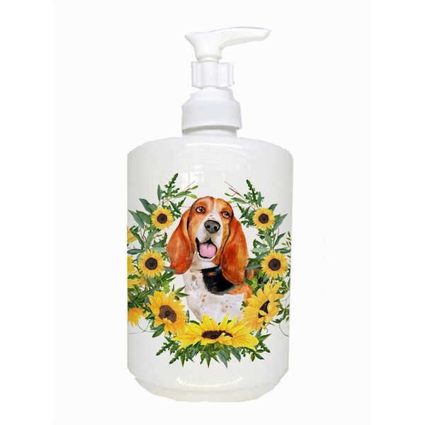 Carolines Treasures Basset Hound Ceramic Soap Dispenser CK2896SOAP - main